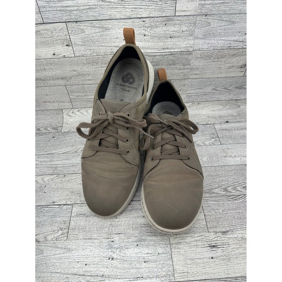 Clarks Shoes - Clarks Cloudsteppers Women Sneakers Taupe Leather Lace Up Casual Comfort Sz 7.5M